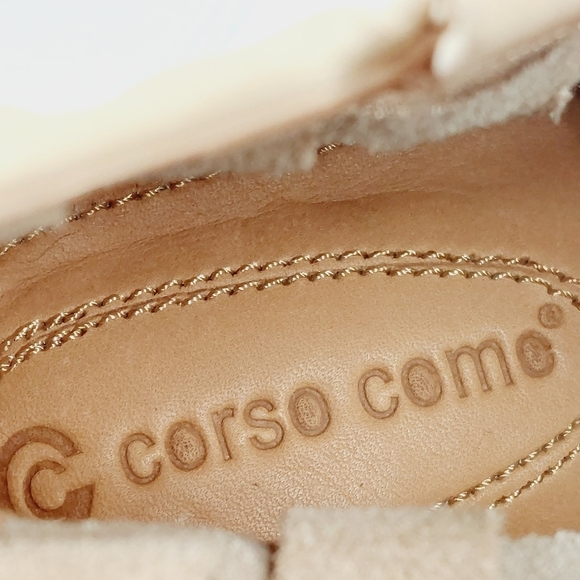 NEW Corso Como Cream Leather Block Heel Slip On Weaved Detail Ankle Boots E396 - Picture 8 of 13